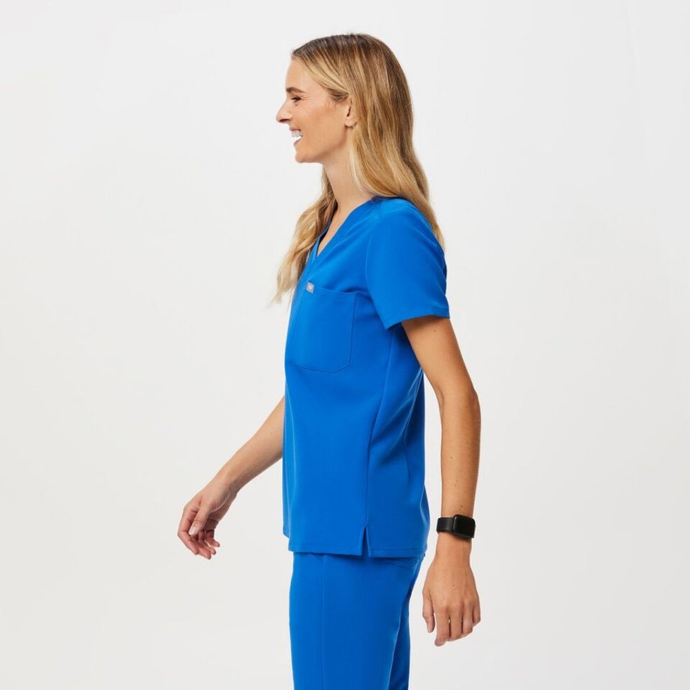 Figs Catarina Scrub Top Royal Blue